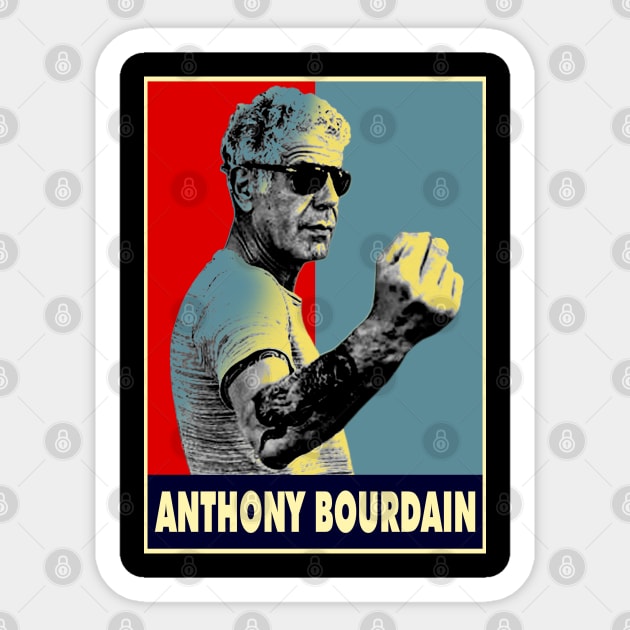 Retro Anthony Bourdain Fist Sticker by AxLSTORE